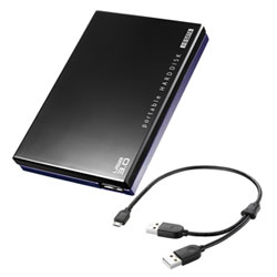 アイ・オー・データ機器 Wii U対応ポータブルHDD Y字USBケーブル付 黒 HDPC-UT500YK画像