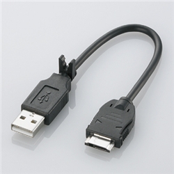 エレコム MPA-BCFUSB/BK 携帯電話用USB充電ケーブル/コンパクトタイプ FOMA/SoftBank3G対応