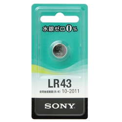 ソニー LR43-ECO 水銀0%アルカリボタン電池 LR43画像