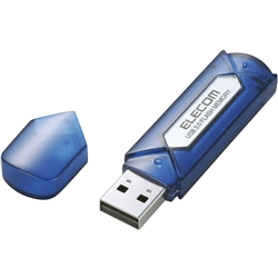 エレコム MF-AU308GBS USB3.0/2.0 セキュリティ機能付USBメモリ/スタンダードモデル/8GB/ブルーシルバー画像