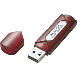 エレコム MF-AU308GRS USB3.0/2.0 セキュリティ機能付USBメモリ/スタンダードモデル/8GB/レッドシルバー画像