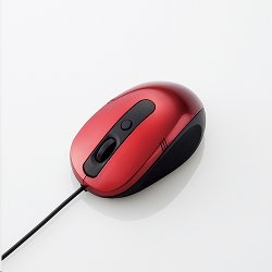 エレコム M-Y4AURRD 3ボタン 光学式マウス/USB/小型サイズ/レッド画像