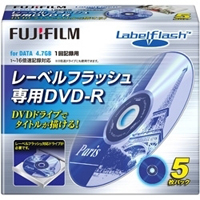 富士フイルム DDR47HX5 LF 16X DVD-R(4.7GB)1?16倍速 Labelflash 10ミリケース 5枚パック画像