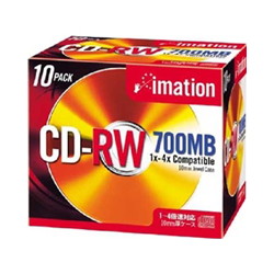 イメーション CDRW80Ax10S CDRW 700MB ブランド入 シルバー 10枚パック ジュエル(1cm)ケース入