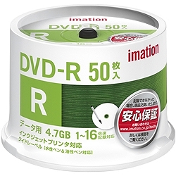 イメーション DVDR4.7PWB50SAIM DVD-R PCデータ用 4.7GB 1-16X プリンタブルホワイトワイド スピンドルケース50枚入画像