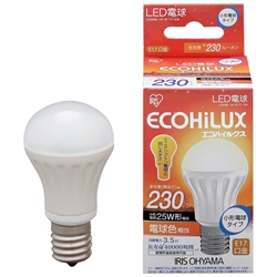 アイリスオーヤマ LDA4L-H-E17-V4 (ECOHiLUX) LED電球 小形 電球色 230lm画像