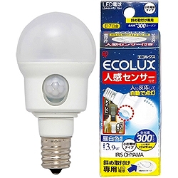 アイリスオーヤマ LDA4N-H-E17SH LED電球 人感センサー付 小形電球 斜め取付タイプ 昼白色 300lm画像