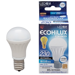 アイリスオーヤマ LDA4N-H-E17-V4 (ECOHiLUX) LED電球 小形 昼白色 230lm画像
