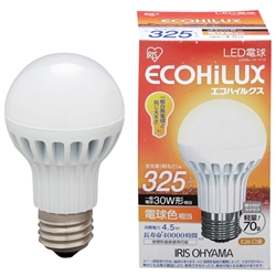 アイリスオーヤマ LDA5L-H-V10 (ECOHiLUX) LED電球 電球色 325lm