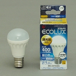 アイリスオーヤマ LDA5N-H-E17/D-V1 LED電球 小形 調光 昼白色相当 （400lm）画像