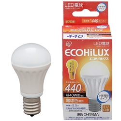 アイリスオーヤマ LDA6L-H-E17-V5 (ECOHiLUX) LED電球 小形 電球色 440lm