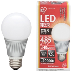 アイリスオーヤマ LDA7L-G-V4 LED電球 広配光 電球色 485lm画像