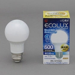 アイリスオーヤマ LDA7N-G/D-V1 LED電球 広配光/調光 昼白色 600lm画像