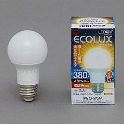 アイリスオーヤマ LDA8L-G-V1 LED電球 広配光 電球色相当 （380lm）画像