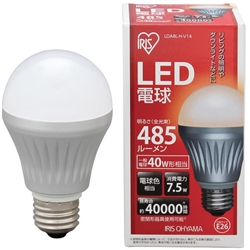 アイリスオーヤマ LDA8L-H-V14 LED電球 電球色 485lm画像