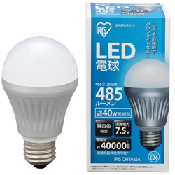 アイリスオーヤマ LDA8N-H-V14 LED電球 昼白色 485lm画像