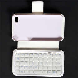 サンコ WLSPH4GW 無線式ミニキーボード内蔵iPhone革ケース（ホワイト）