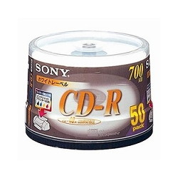 ソニー 50CDQ80DPWP 光 ディスク CD-R/RW 50枚インクジェットプリンター対応スピンドルケース入り