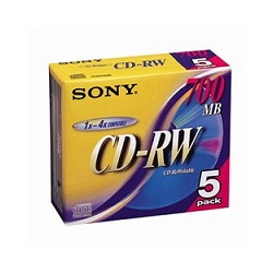 ソニー 5CDRW700D データ用CD-RWメディア 5枚組 700MB 10mmケース