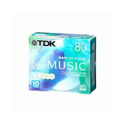 ＴＤＫ CD-RDE80CPMX10N 音楽用CD-R DearMusicカラーミックス(インクジェットプリンタ対応)10枚