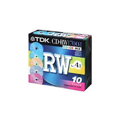 ＴＤＫ CD-RW80X10CCS CD-RW 700MB 1?4x対応 カラーミックス10枚(5mmケース)
