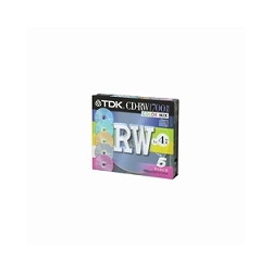 ＴＤＫ CD-RW80X5CCS CD-RW 700MB 1?4x対応 カラーミックス5枚(5mmケース)