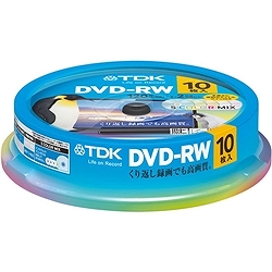 ＴＤＫ DRW120DMA10PUE DVD-RW 録画用 120分 1-2X カラーミックス スピンドルケース 10枚入