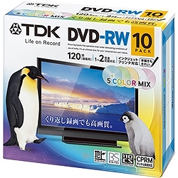 ＴＤＫ DRW120DPMA10UE DVD-RW 録画用 120分 1-2X カラーミックス 5mmスリムケースX10枚入