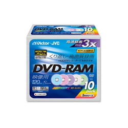 日本ビクター VD-M120NX10 DVD-RAMディスク(for VIDEO)ノンカートリッジインクジェットカラー10枚パック
