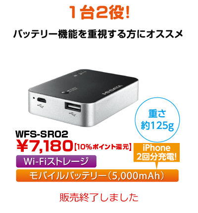 ☆新品・未使用☆I-O DATA Wi-Fiストレージ WFS-SR02SDカードリーダー