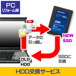 【クリックで詳細表示】IO DATA データ引越し「ADATA SSD S510」 【120GB】ノート用SSD交換サービス