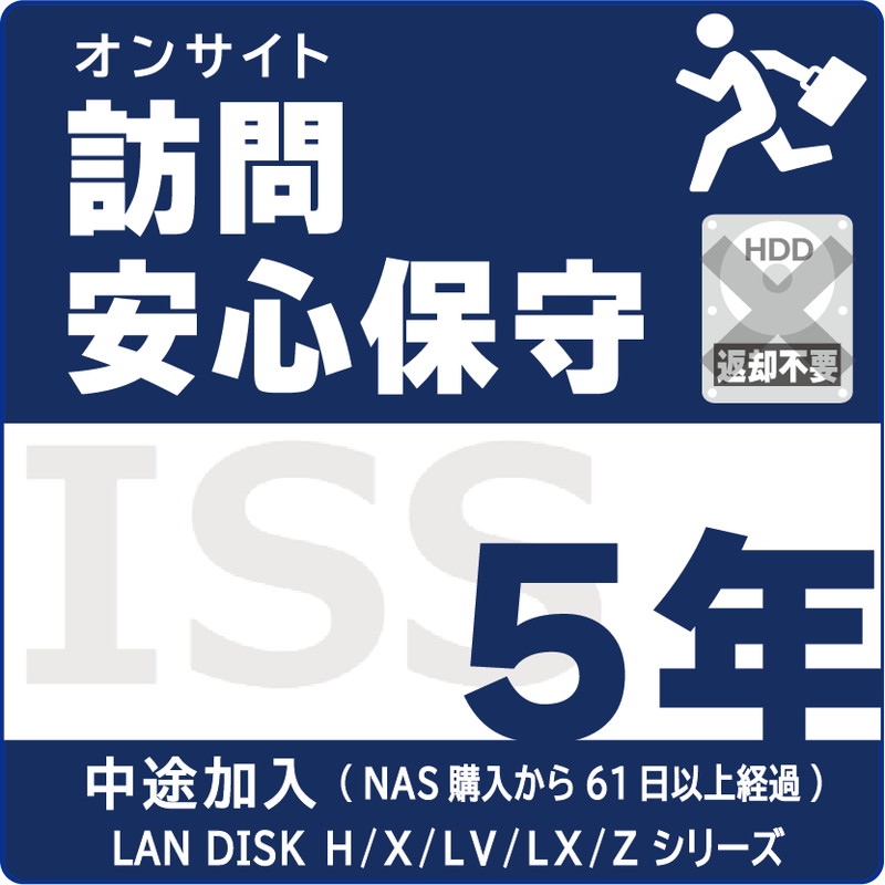 ISS-NHA-PO5／NAS用訪問安心保守サービス（オンサイト）保守5年 AFTER加入