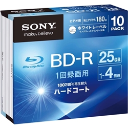 ソニー 10BNR1VGPS4 ビデオ用BD-R 追記型 片面1層25GB 4倍速 ホワイトプリンタブル 10枚パック