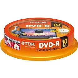 ＴＤＫ DR120DALC10PUE DVD-R 録画用 120分 1-16X CPRM対応 パールカラー スピンドルケース 10枚入