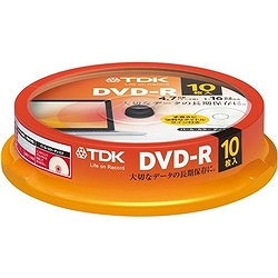 ＴＤＫ DR47ALC10PUE DVD-R PCデータ用 4.7GB 1-16X パールカラー スピンドルケース 10枚入